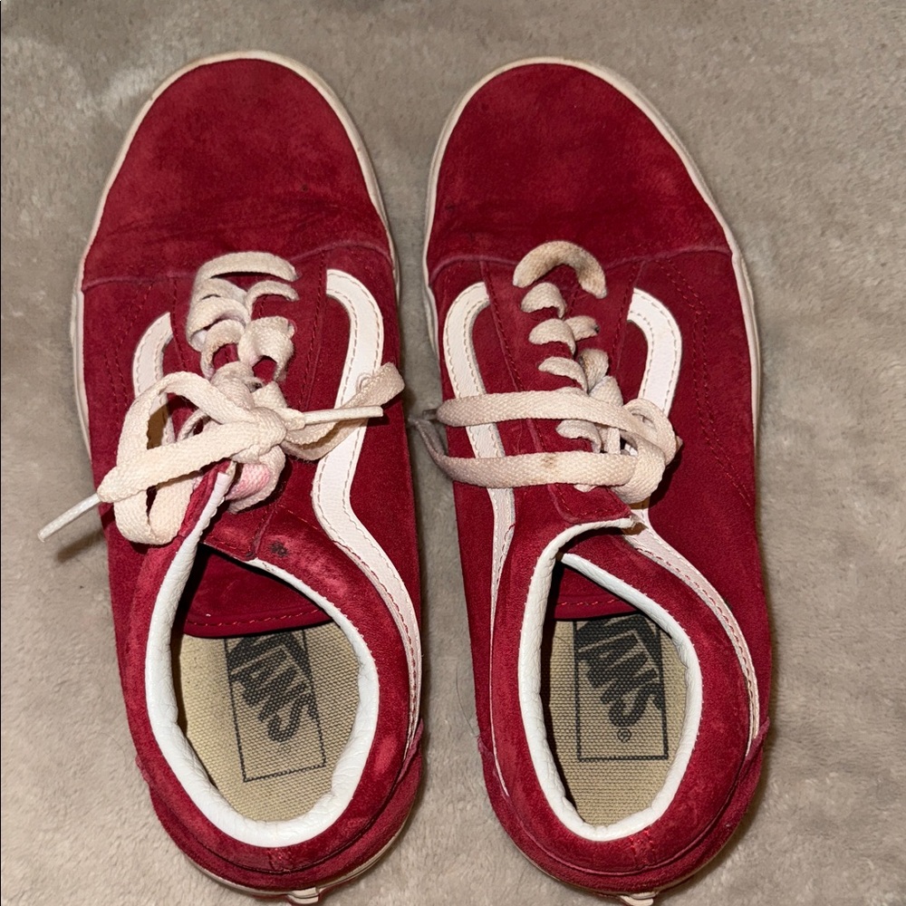Vans Classic Red and White Low-Tops